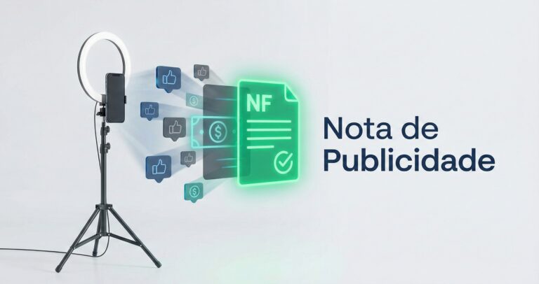 Influencer organizando recebimentos com Nota Fiscal de Publicidade