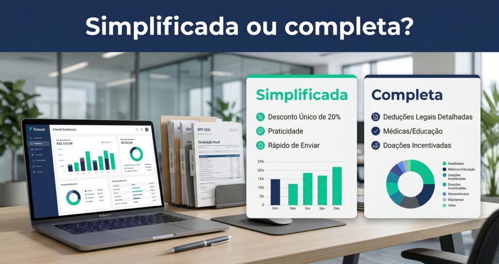 Comparativo simplificada ou completa no IR 2026